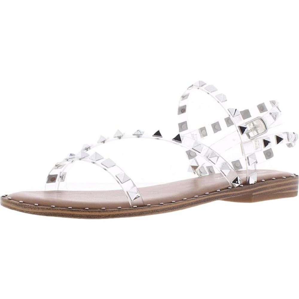 Madden Girl Womens Flight Open Toe Studded Ankle Strap Flat Sandals Shoes NWT